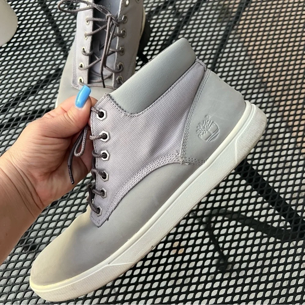 Men’s Timberland Eartkeeper Gray Groveton PlainToe Chukka Sneakers Shoes…